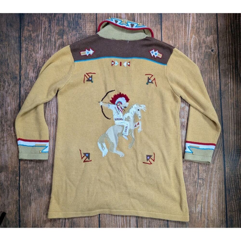 KNITS BY STORYBOOK Womens Native American Southwestern Button Cardigan Large - Picture 11 of 16